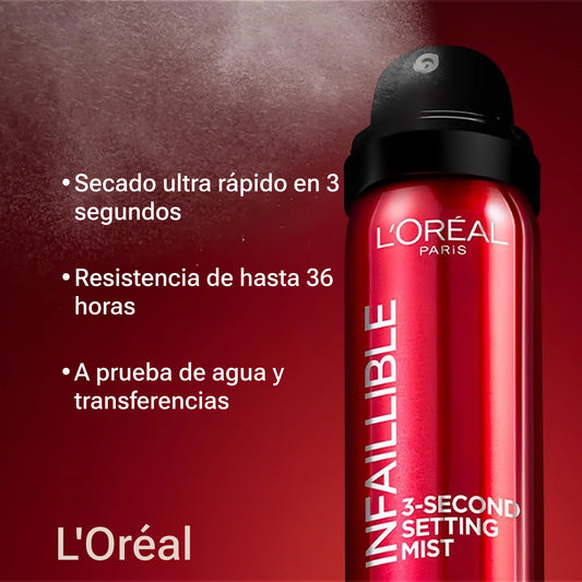 L'Oréal - Infallible 3-Second Setting Mist - Fijador de Maquillaje Spray