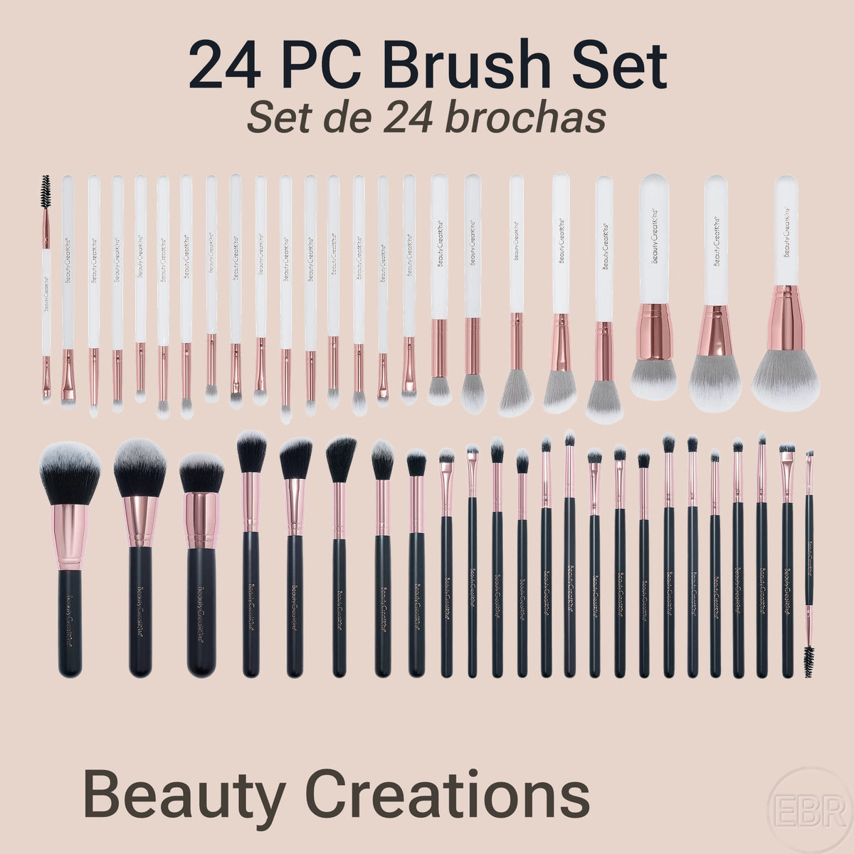 Beauty Creations - 24 PC Brush Set - Brochas de Maquillaje 24 piezas