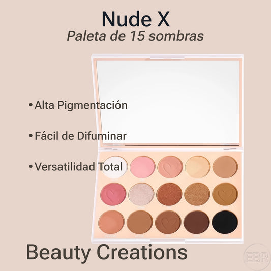 Beauty Creations - Nude X - Paleta de Sombras