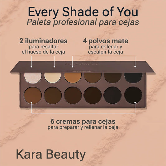 Kara Beauty - Every Shade of You - Paleta de Crema y Polvo para Cejas