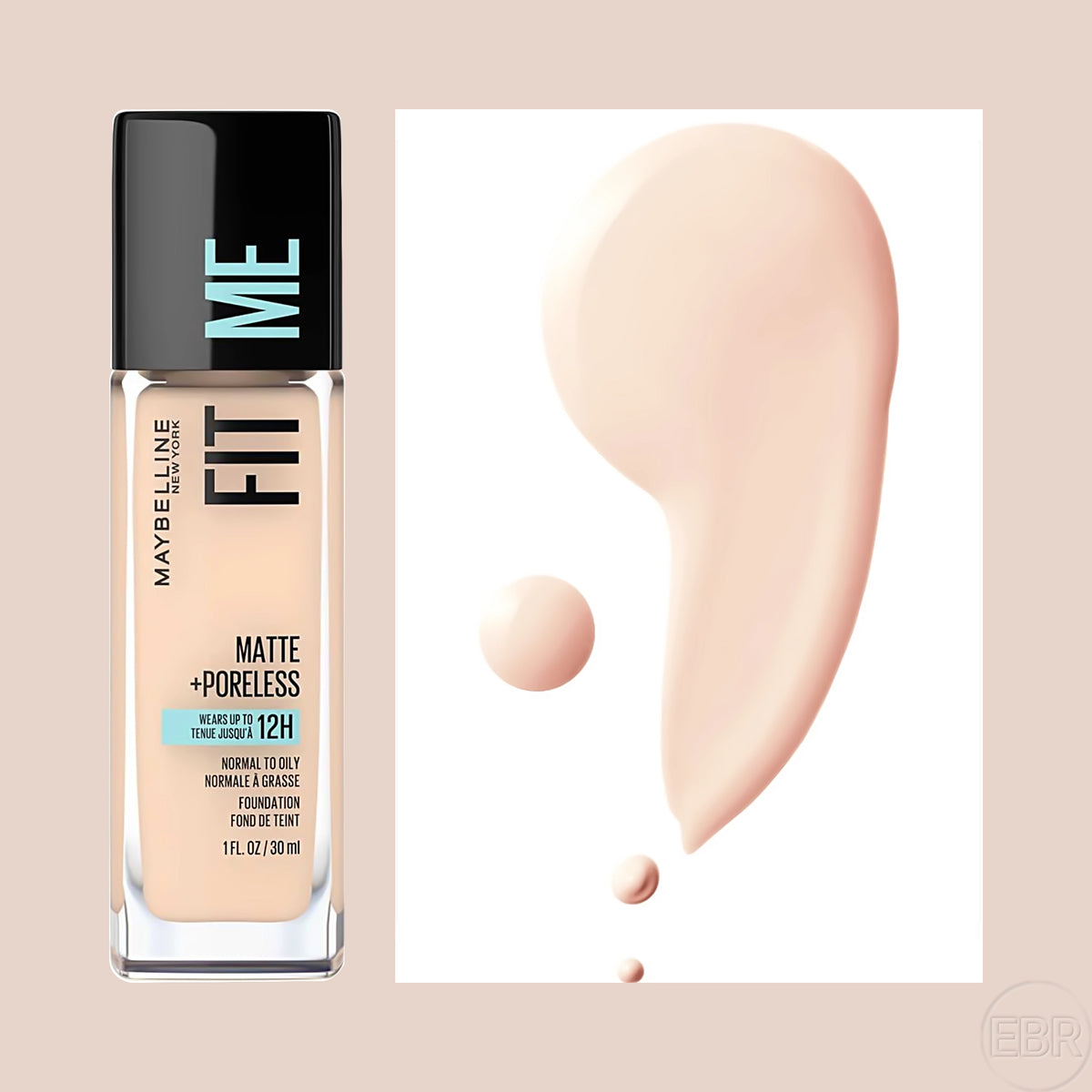 Maybelline - Fit Me Matte + Poreless - Base de Maquillaje Líquida