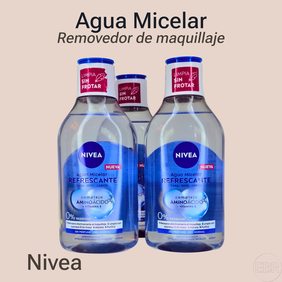Nivea - Agua Micelar Refrescante - Removedor de Maquillaje Cara, Ojos y Labios