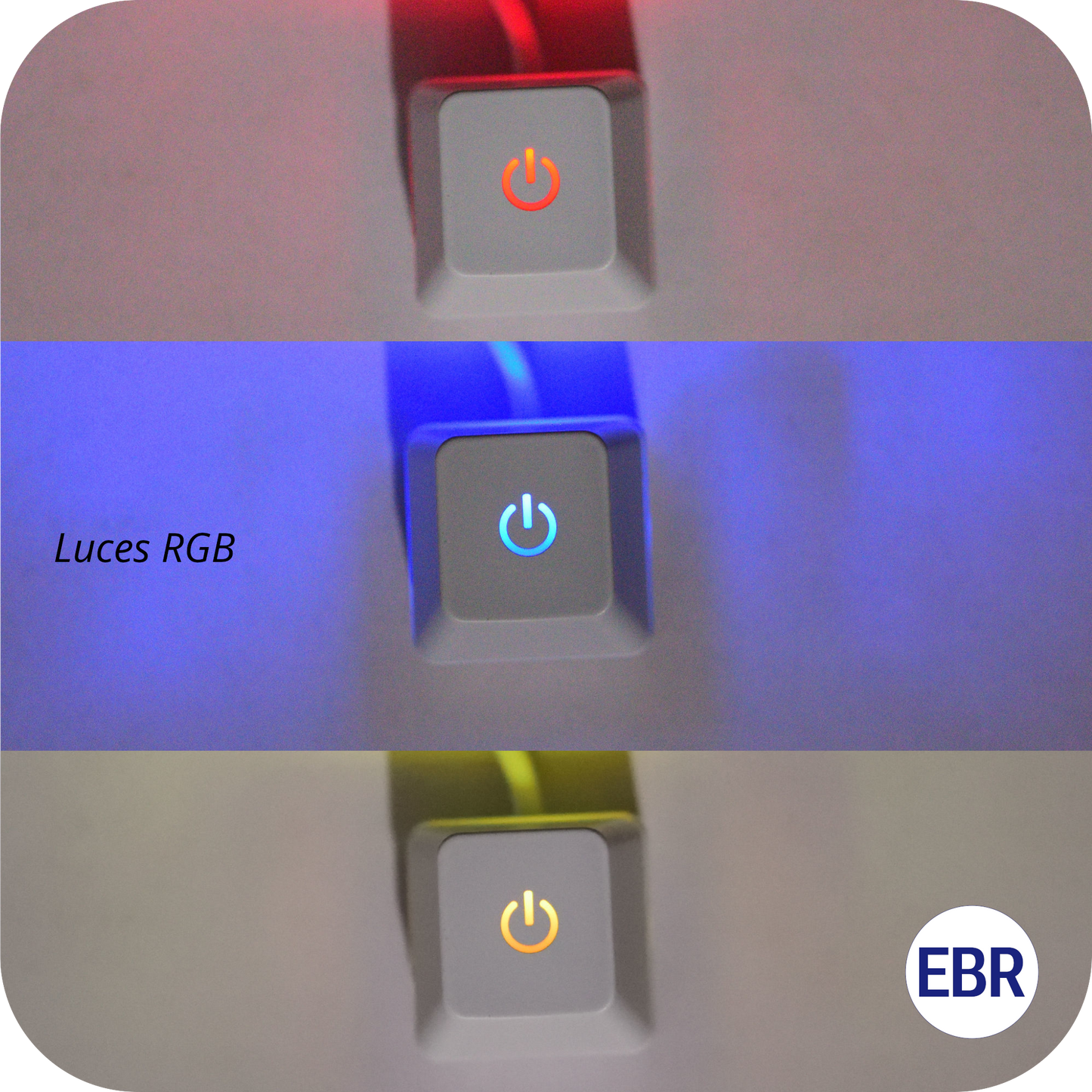 Botón/Tecla de encendido de PC LED RGB Blanco