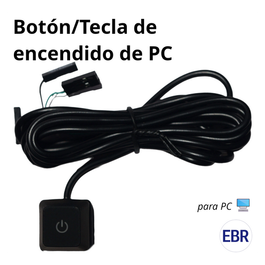 Botón/Tecla de encendido de PC LED RGB Negro