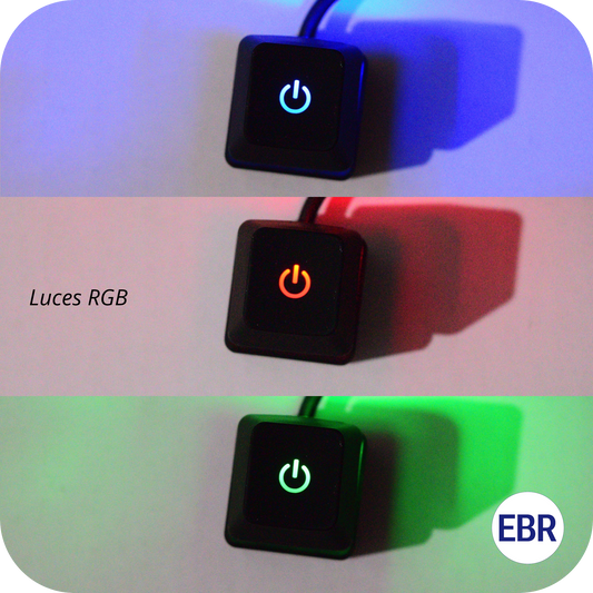 Botón/Tecla de encendido de PC LED RGB Negro