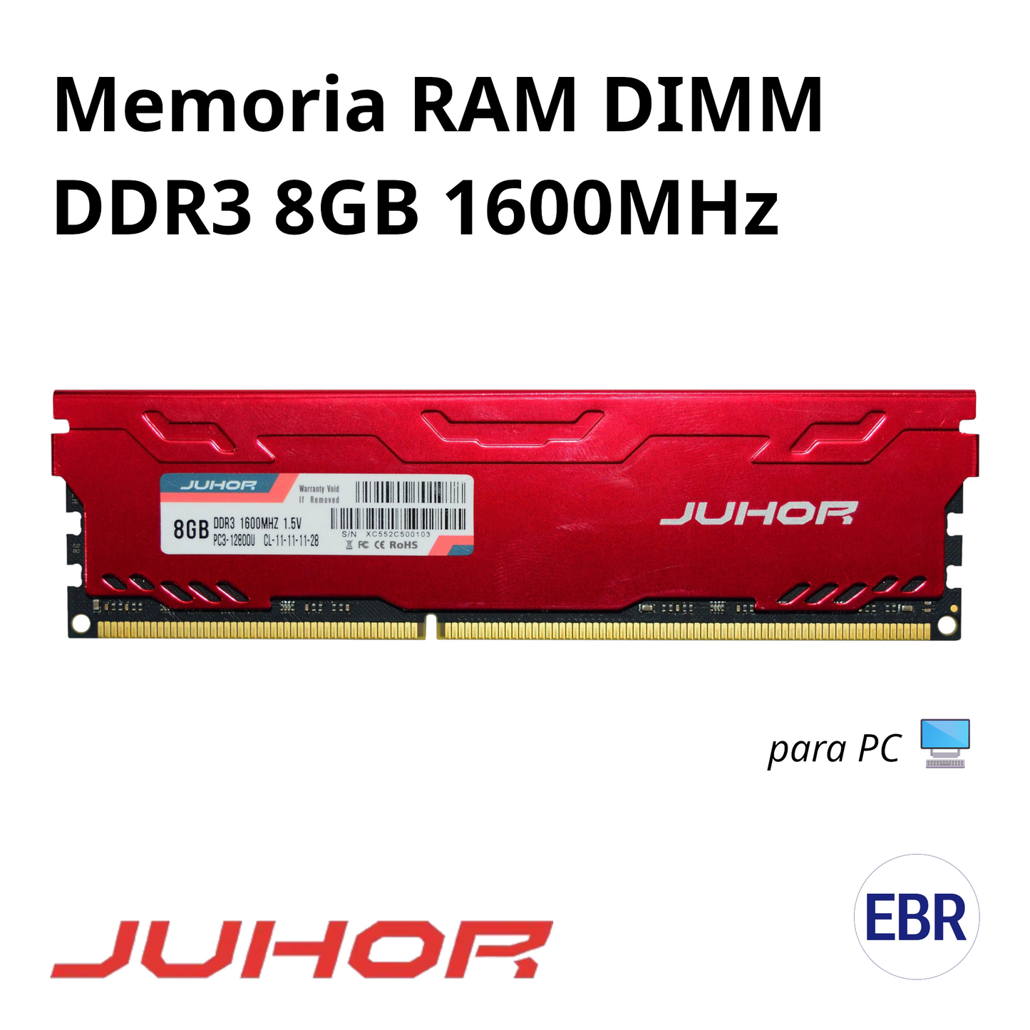 Memoria RAM DDR3 8GB 1600MHz DIMM – Para PC