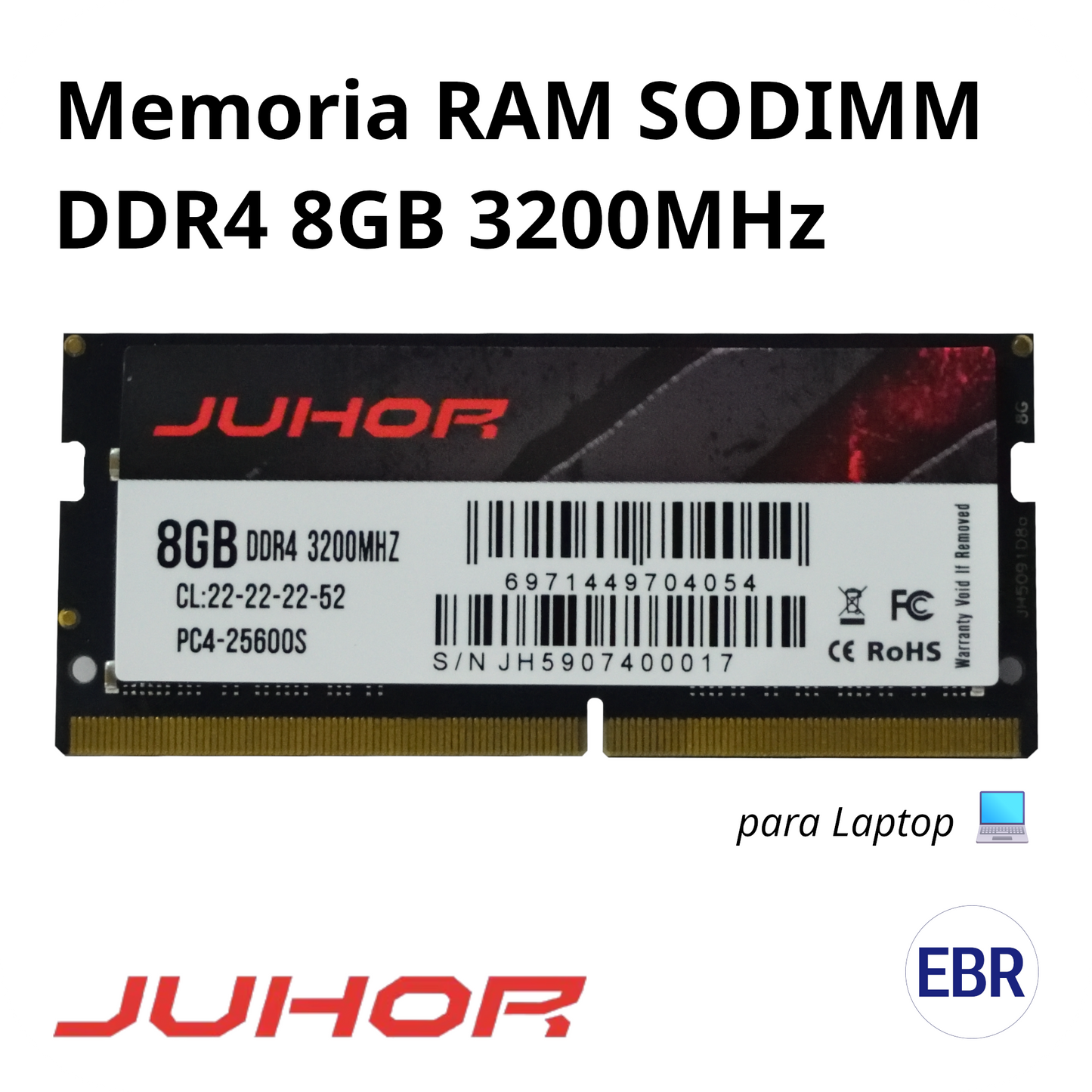 Memoria RAM DDR4 8GB 3200MHz SODIMM – Para Laptop