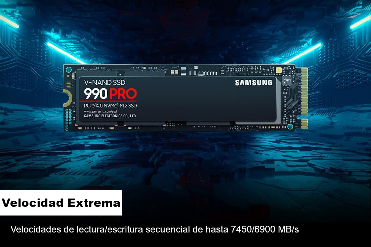 Unidad SSD M.2 Samsung 990 PRO 1TB NVMe PCIe 4.0